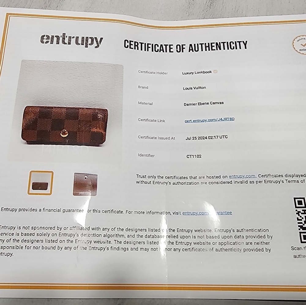 Authentic Louis Vuitton Damier Ebene Canva 4-Key Holder NWOT - Picture 7 of 7